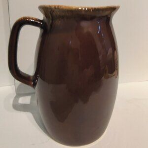 Vintage Hull Pottery Large Pitcher in a Rich Brown Drip Glaze 7" x 5.5"